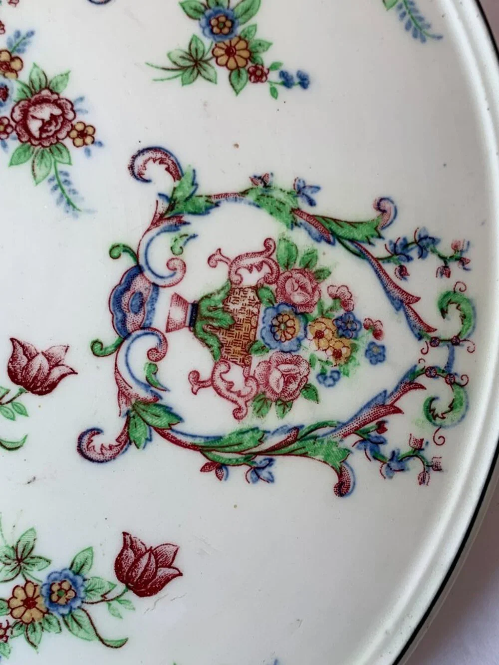 VINTAGE TASHIRO SHOTEN YOKOHAMA CAKE PLATTER  MADE IN JAPAN  HAND PAINTED